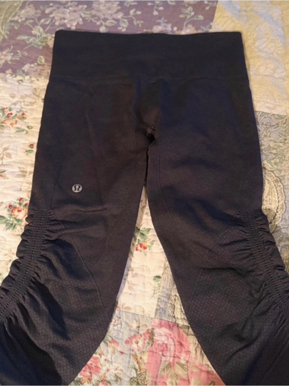 lululemon athletica Black Ruched Leggings